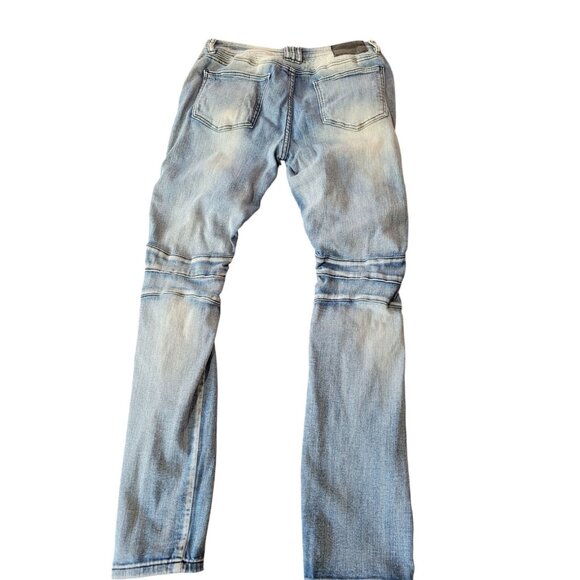 Rue 21 Premium Jeans Mens 32 x 33 Light Wash Destroyed Skinny Supreme Flex - Picture 4 of 13